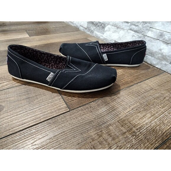 BOBS from Skechers Shoes - BOBS from Skechers Plush Peace & Love Memory Foam Black Flats 33645 sz 11